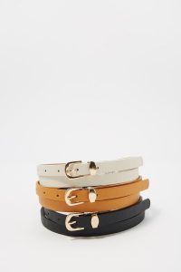 women assorted faux-leather belt set