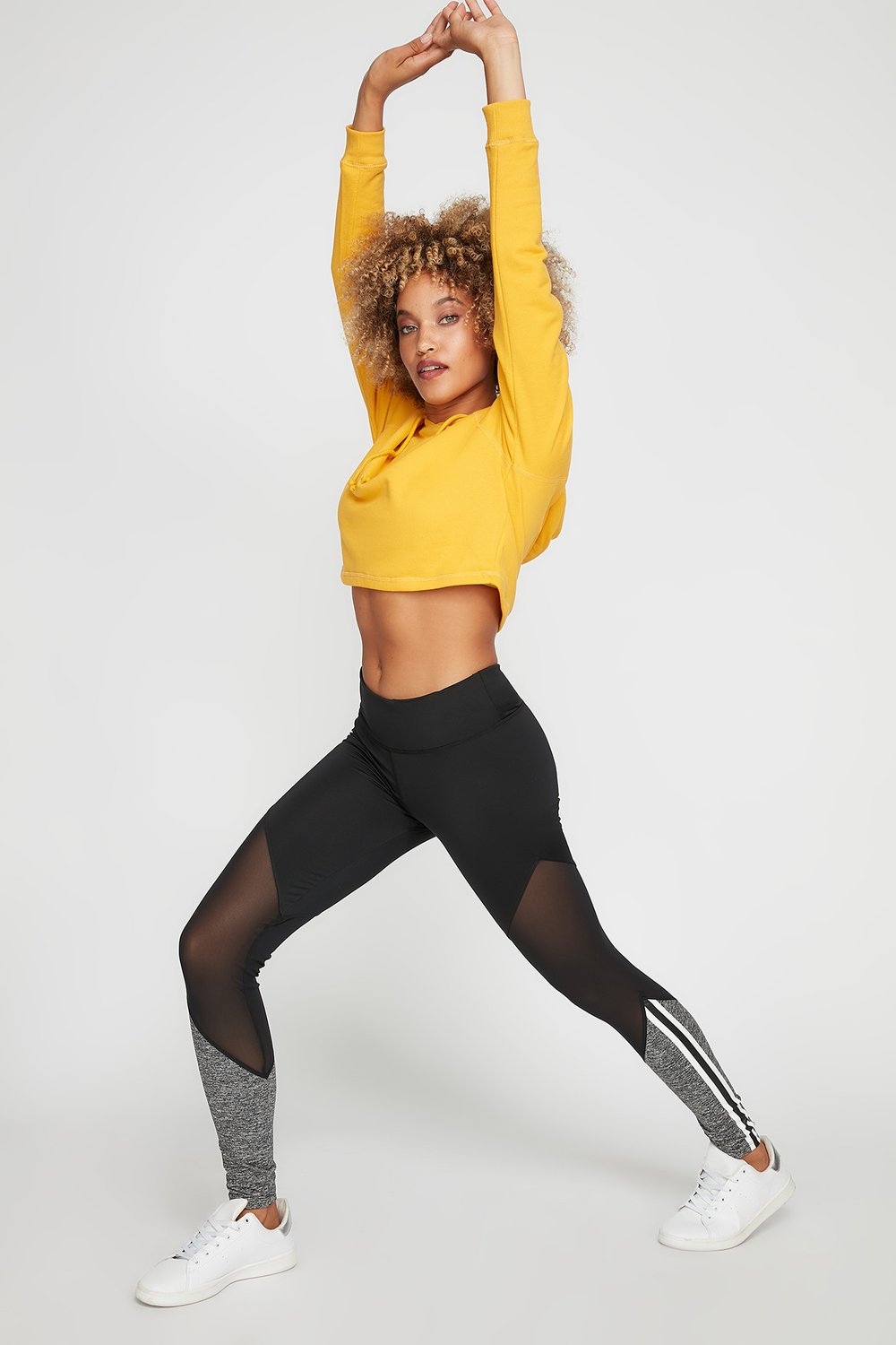 activewear women colour block mesh active legging