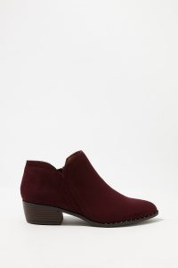 women shoes studded faux-suede slip-on bootie