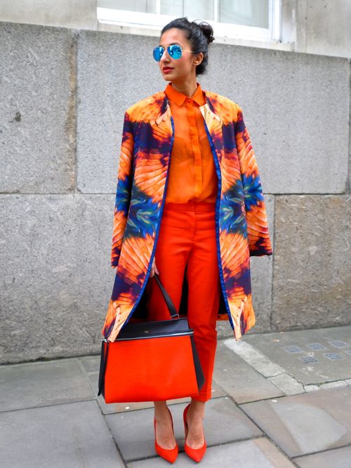 bright orange coat