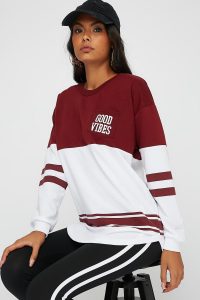 colour block graphic sweater