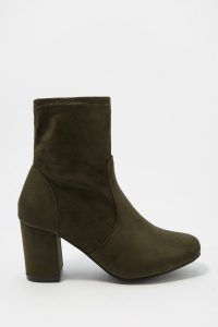 faux-suede ankle booties