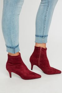 faux-suede heel booties