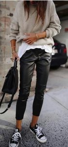 leather joggers