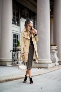 trench coat over dress