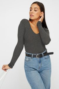 v-neck ribbed soft sweater