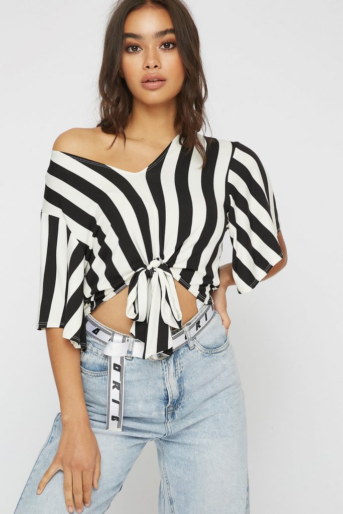 front-knot blouse