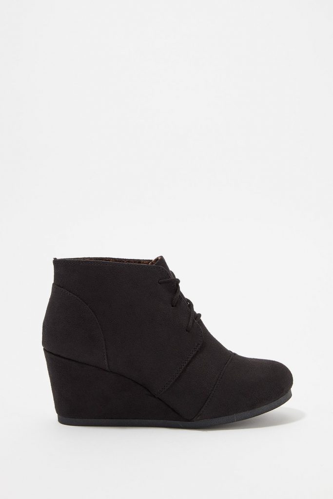lace-up wedge bootie