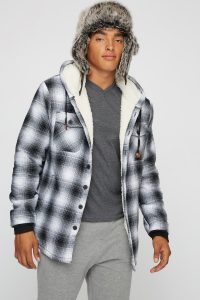 sherpa flannel hoodie