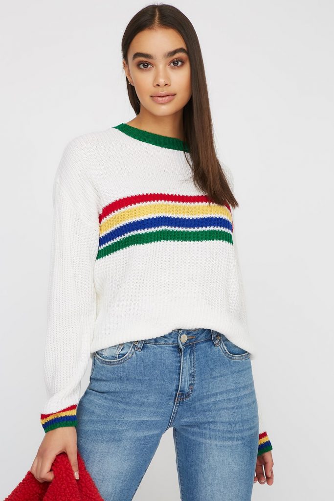 rainbow crochet sweater