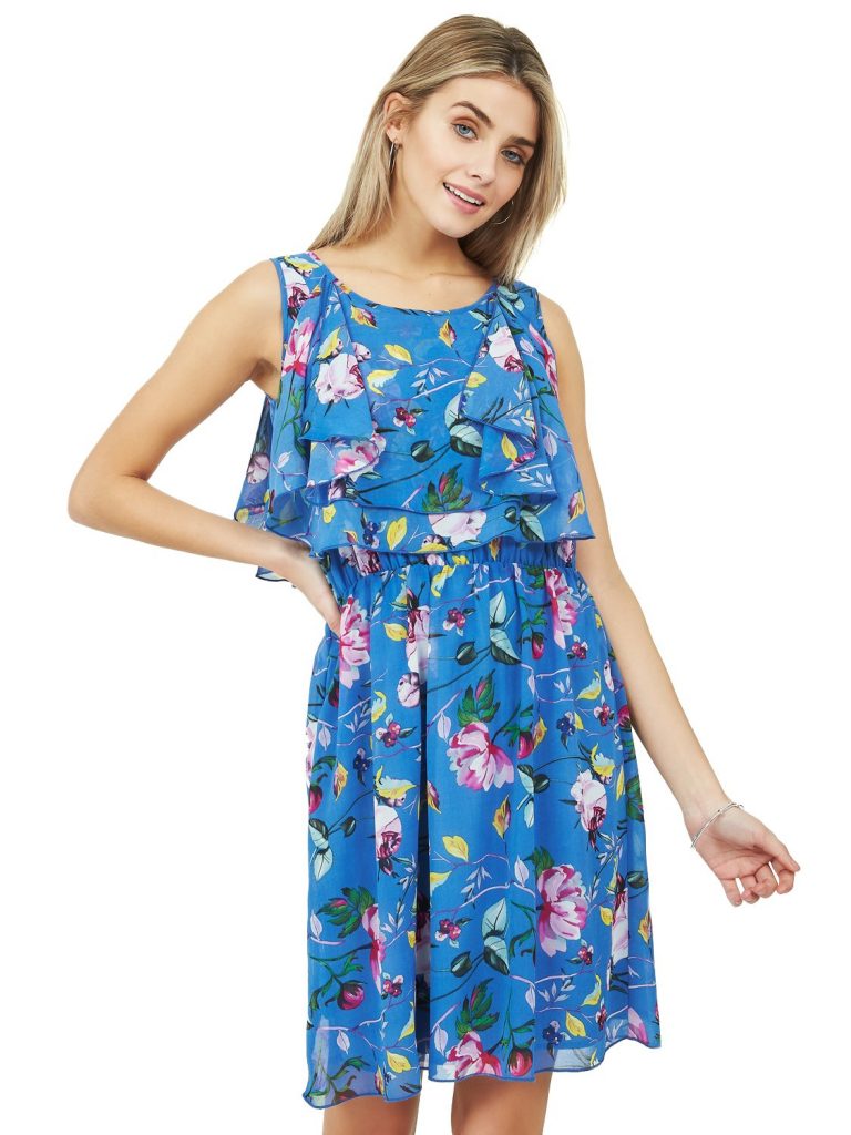 floral waist dress