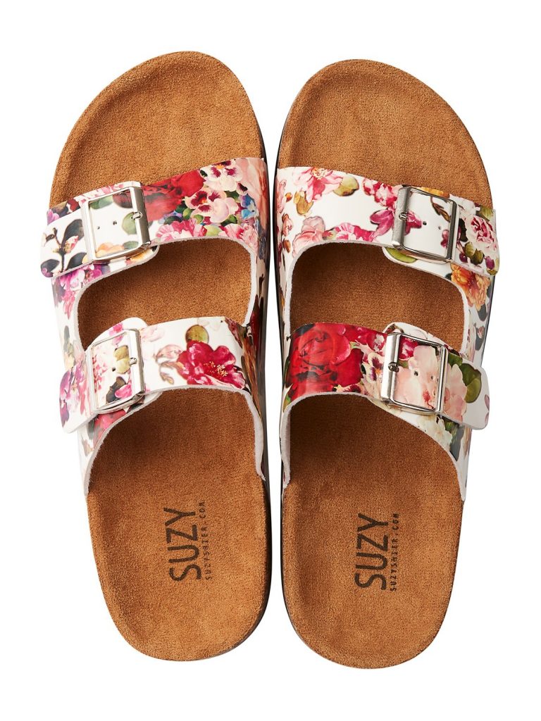 floral buckle sandals