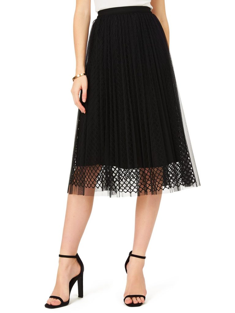 mesh pleated skirt