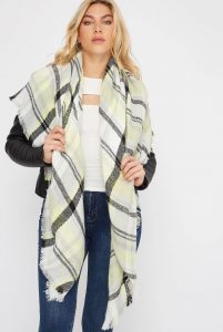 plaid knit scarf
