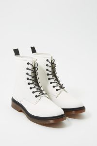 faux leather combat boot